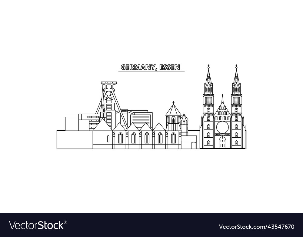 Germany essen city skyline isolated