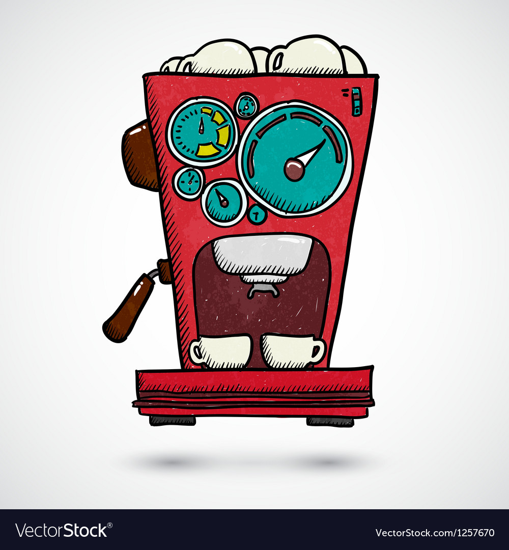 Download Hand drawn coffee machine Royalty Free Vector Image