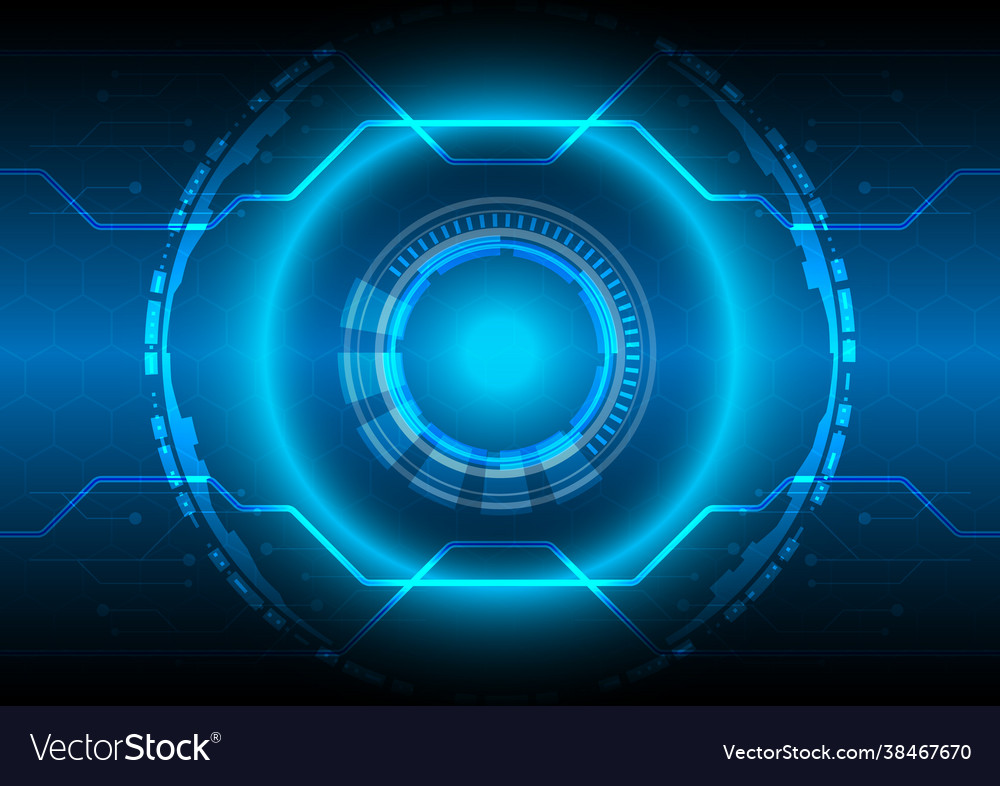 Hexagon screen futuristic sci-fi glowing hud