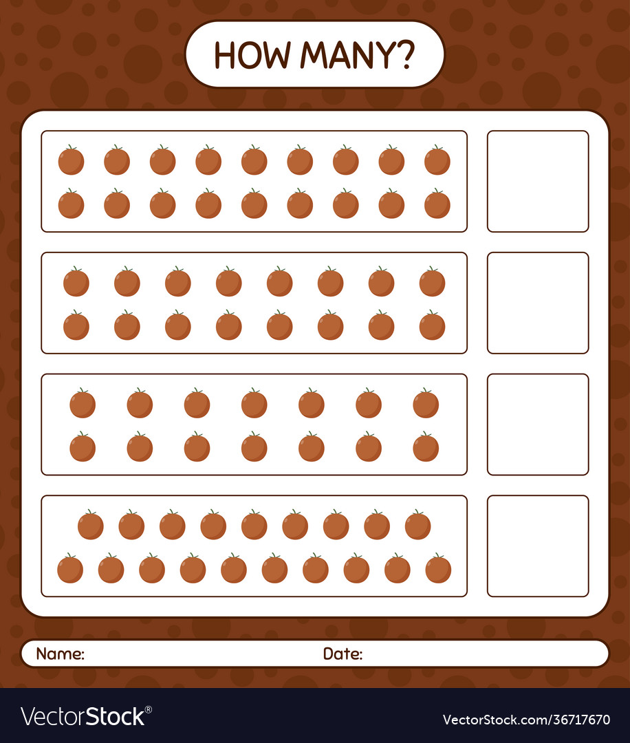 How many counting game with velvet apple vector image How many counting game with velvet apple