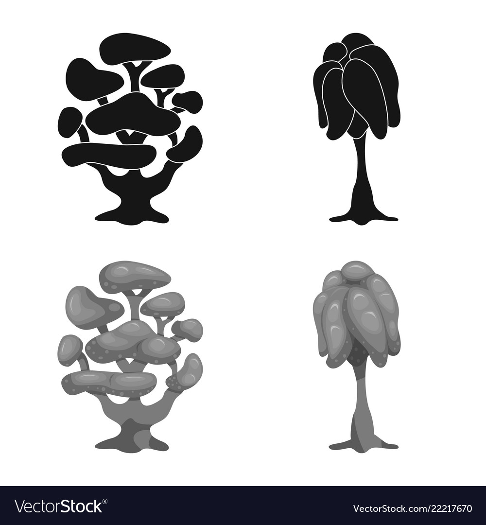 Isolated object of tree and nature symbol set