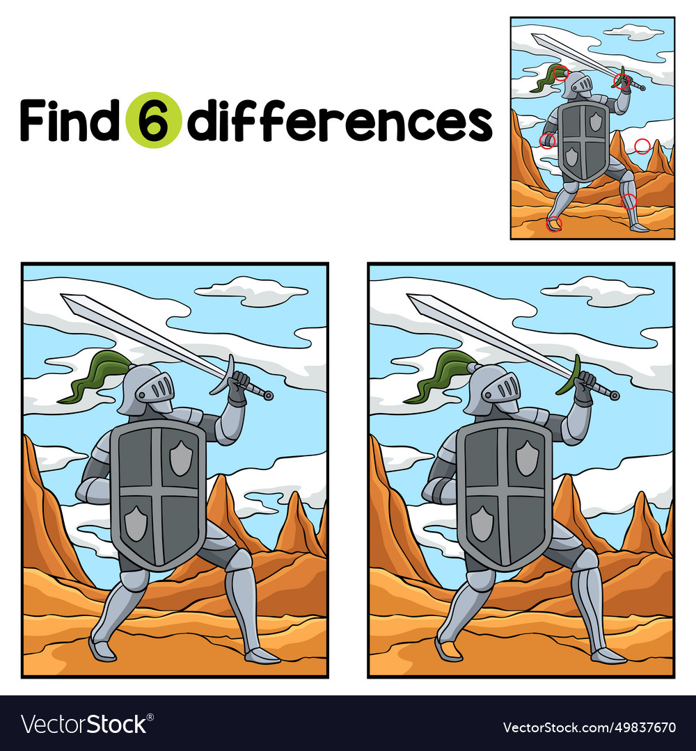 Knight attacking pose find the differences