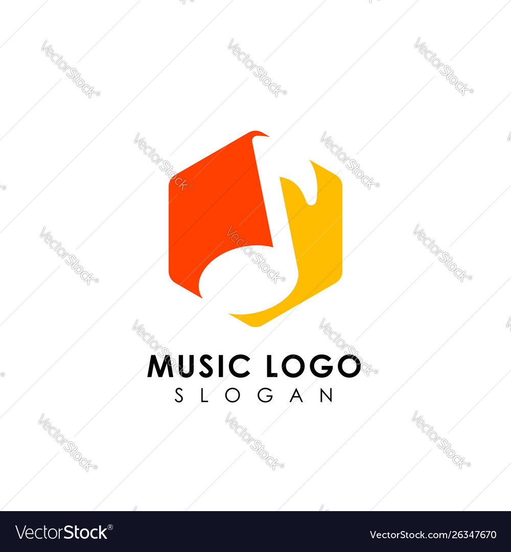 Music logo design flat note symbol