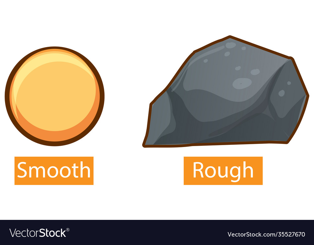 Opposite adjectives with smooth and rough Vector Image