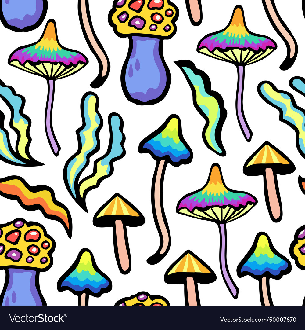 Psychedelic Mushroom Pattern