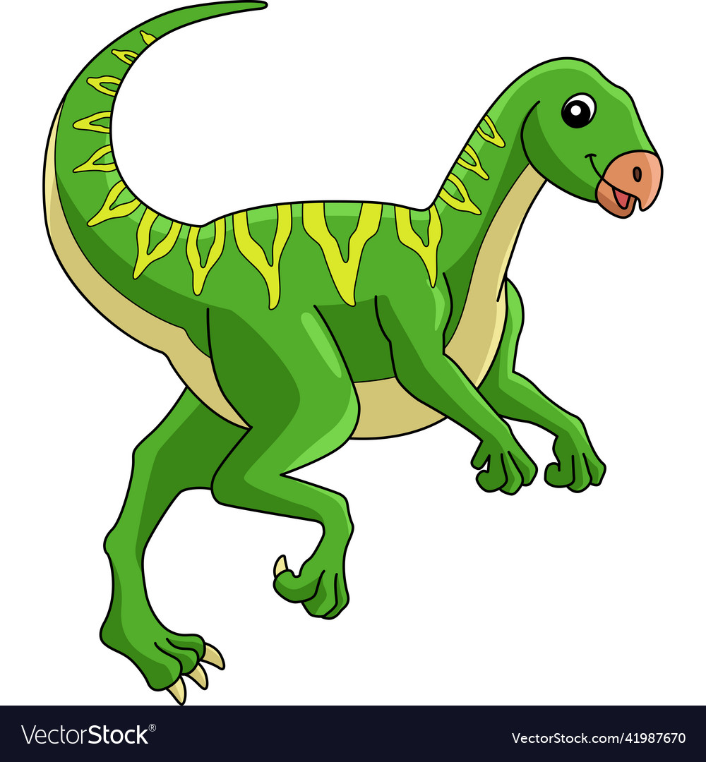 Qantassaurus dinosaur cartoon colored clipart Vector Image