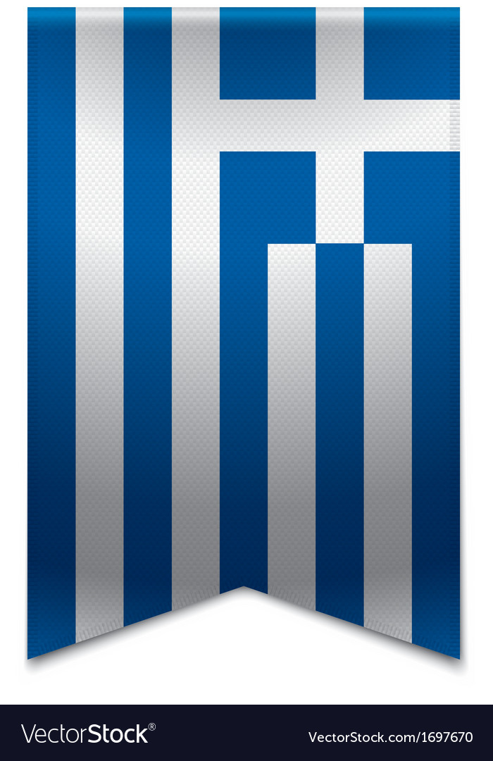 Ribbon banner - greek flag Royalty Free Vector Image