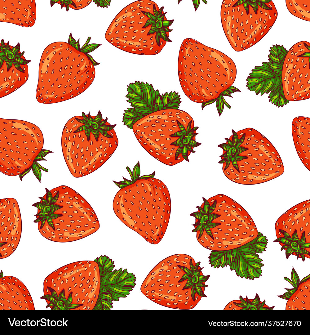 Seamless pattern strawberry Royalty Free Vector Image