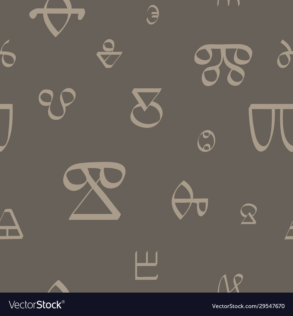 Seamless pattern with glagolitic alphabet Vector Image