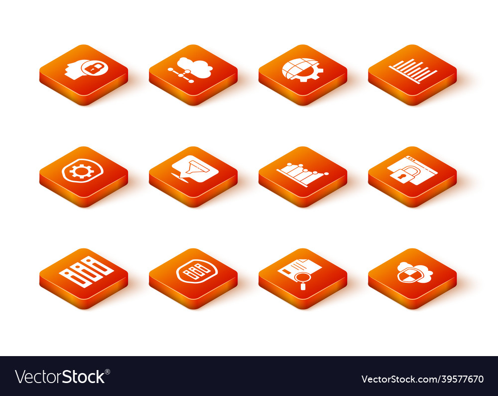 Set server data web hosting with shield vector image Set server data web hosting with shield