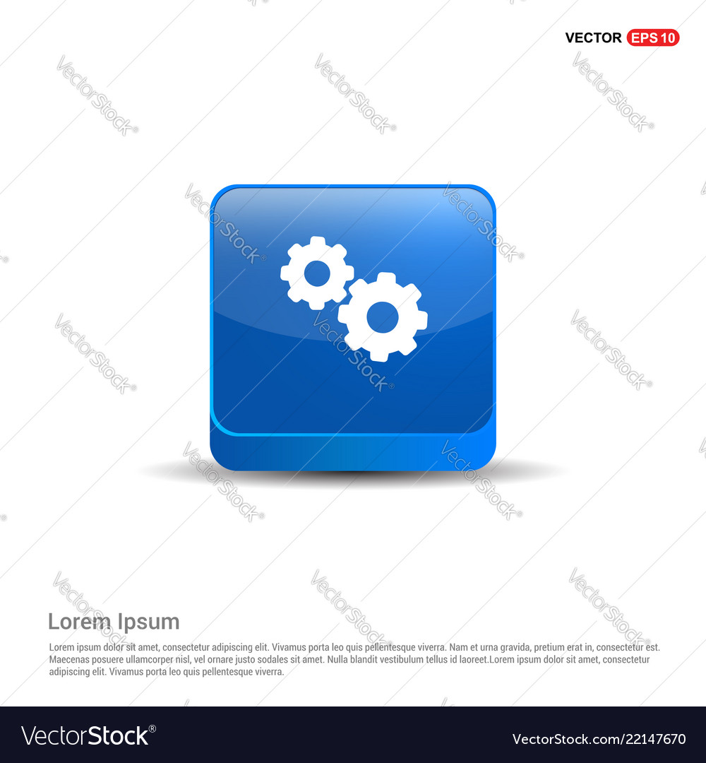 Setting icon - 3d blue button Vector Image Setting icon - 3d blue button