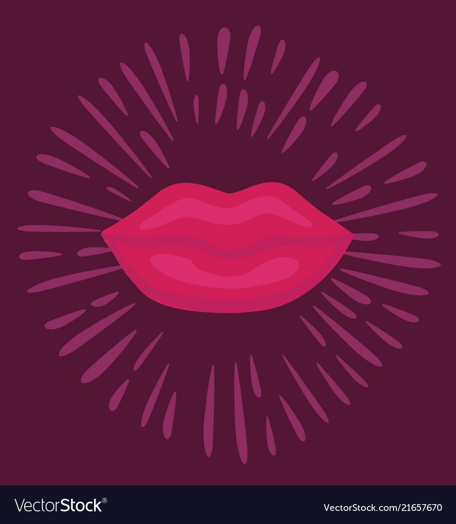 Sticker beautiful sensual female lips