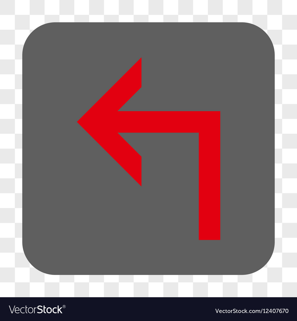 Turn left rounded square button