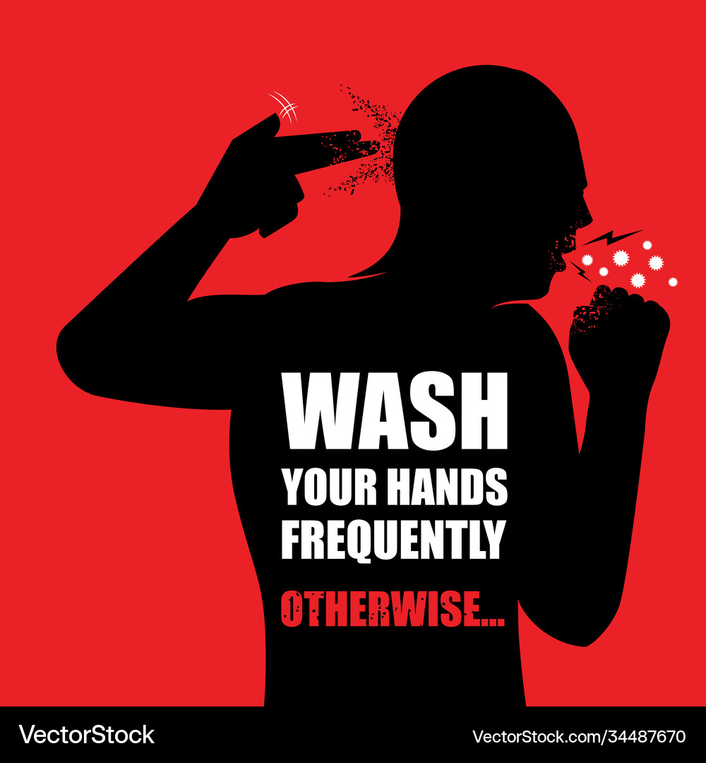 Wash your hands campaign poster Royalty Free Vector Image