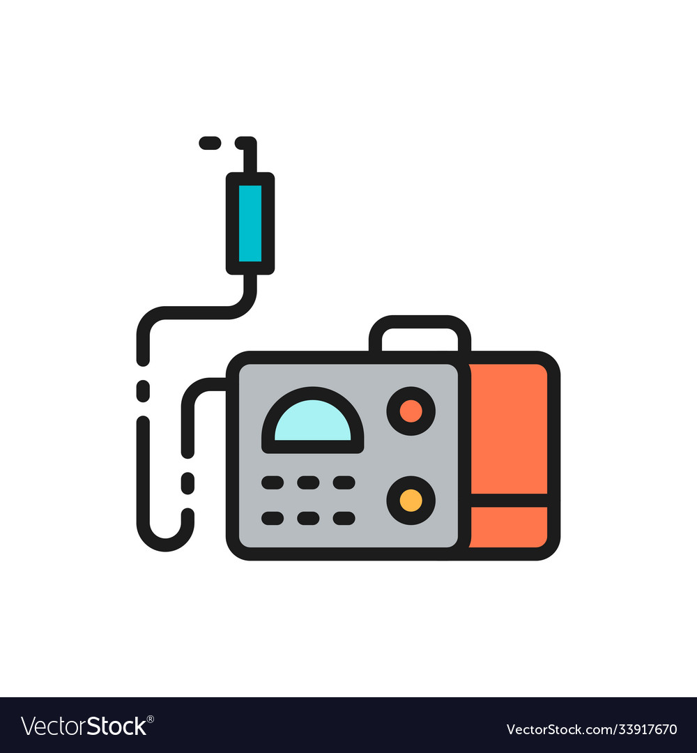 Welding machine with spark torch welder tool flat vector image Welding machine with spark torch welder tool flat