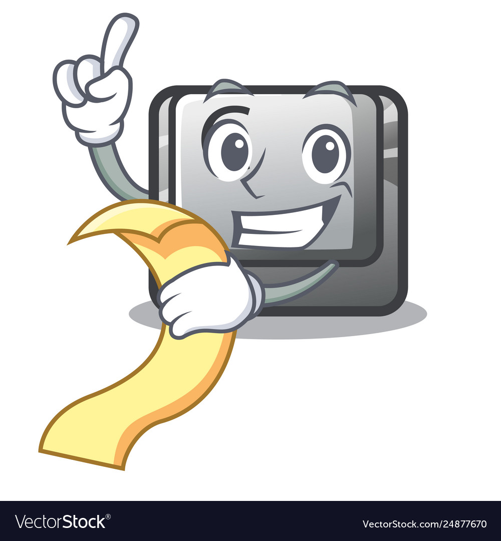 With menu button c isolated in cartoon