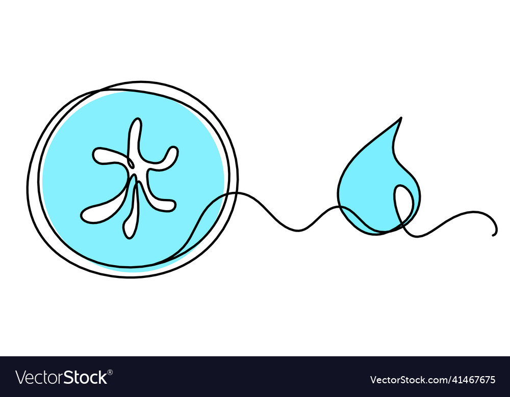 Abstract element of water with drop in feng shui