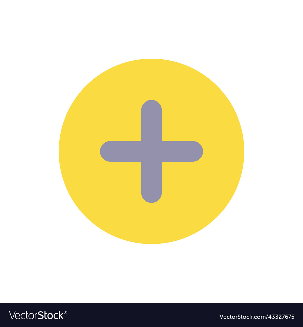 Add button flat color ui icon vector image Add button flat color ui icon