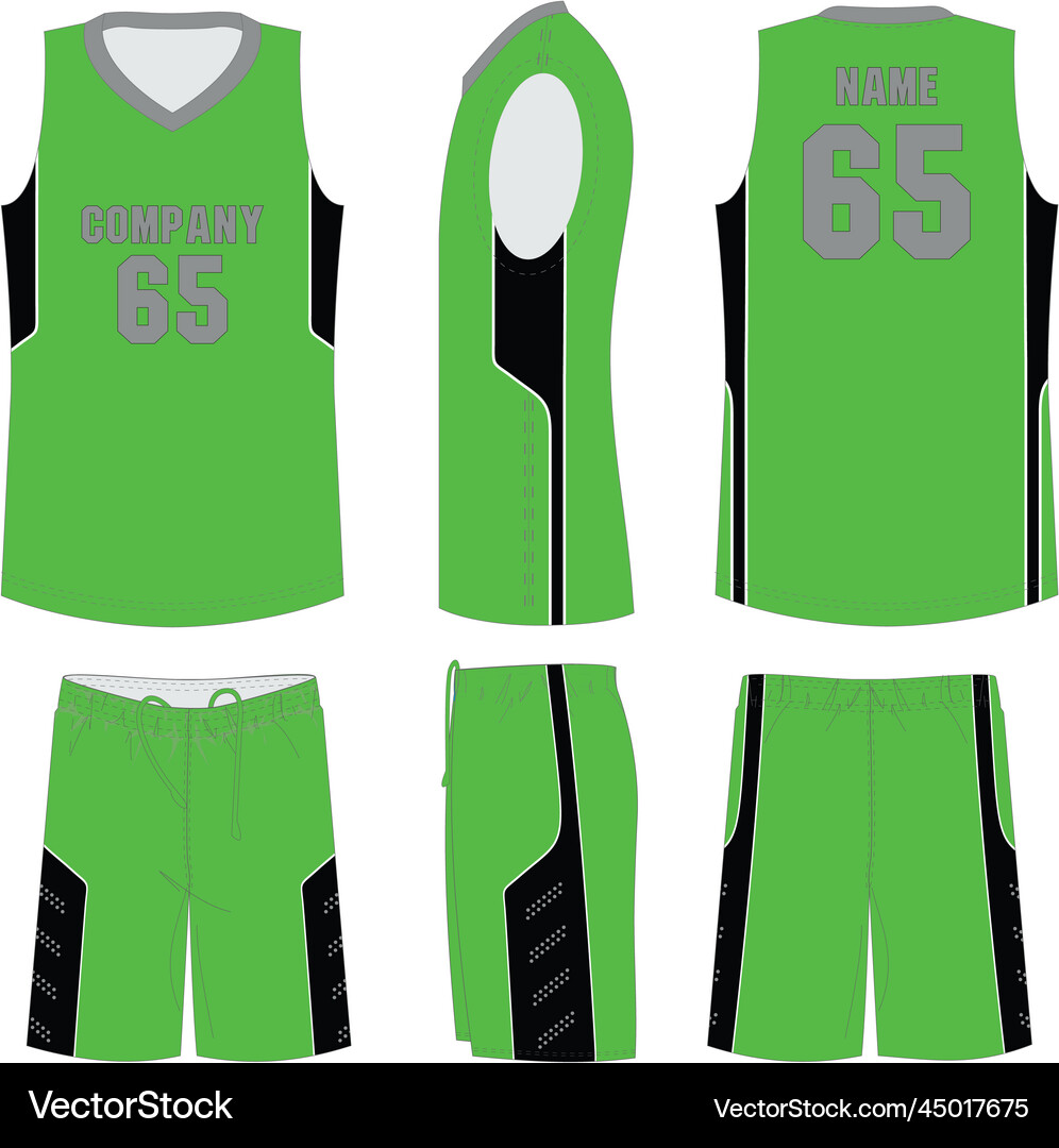 Basketball uniform jersey shorts mock ups Vector Image