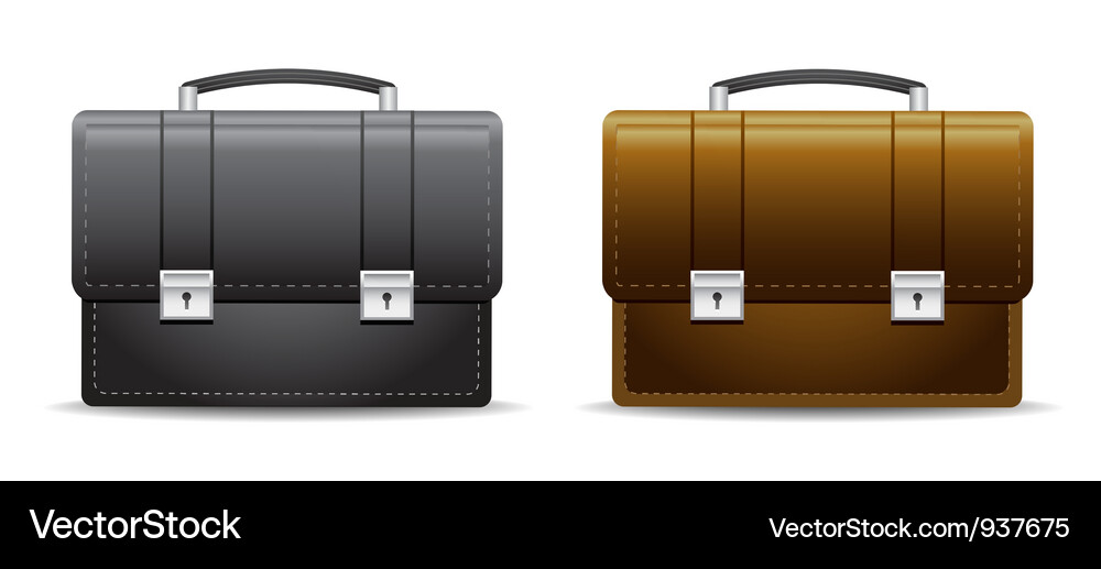 Briefcase black brown Royalty Free Vector Image