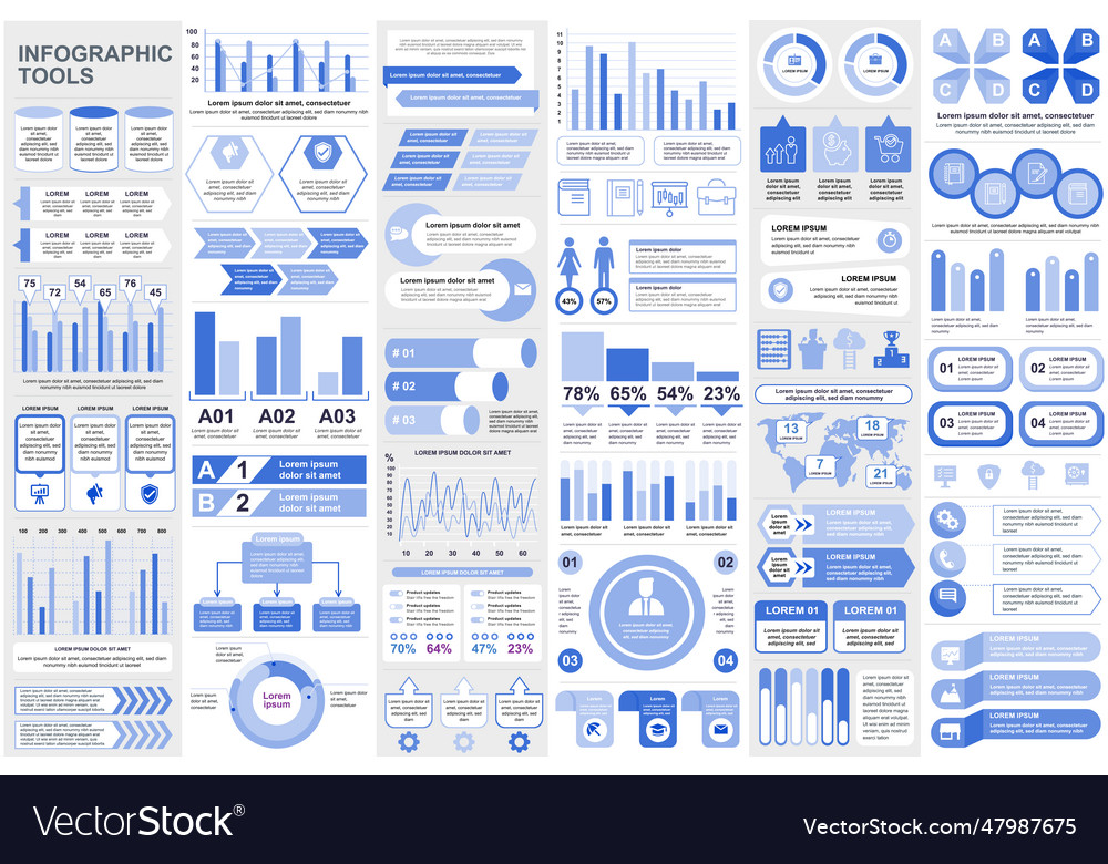 Bundle infographic elements data visualization vector image Bundle infographic elements data visualization
