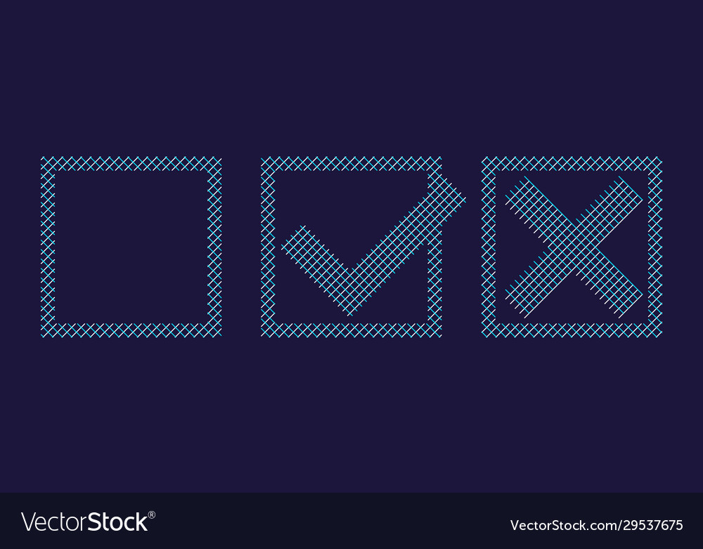 Checkmark icons lines tick and cross sign vector image Checkmark icons lines tick and cross sign