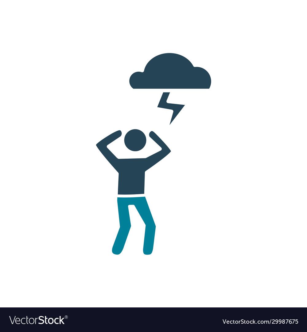 Cloud and thunder over avatar silhouette style Vector Image Cloud and thunder over avatar silhouette style vector image on... 