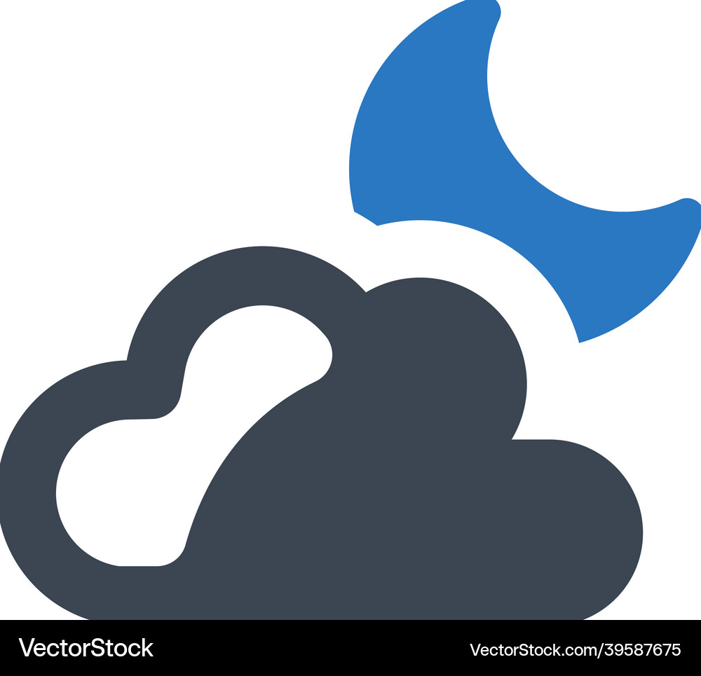 Cloud moon icon Royalty Free Vector Image - VectorStock
