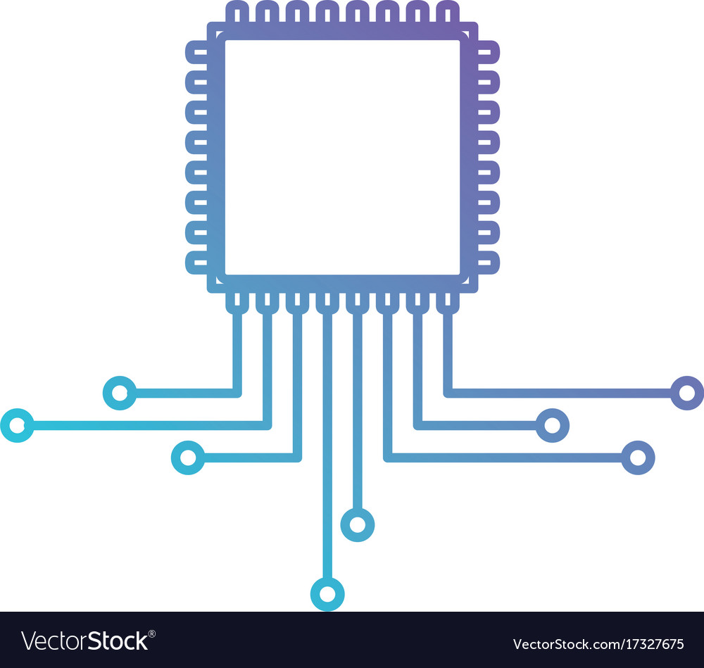 Cpu microprocessor icon in color gradient
