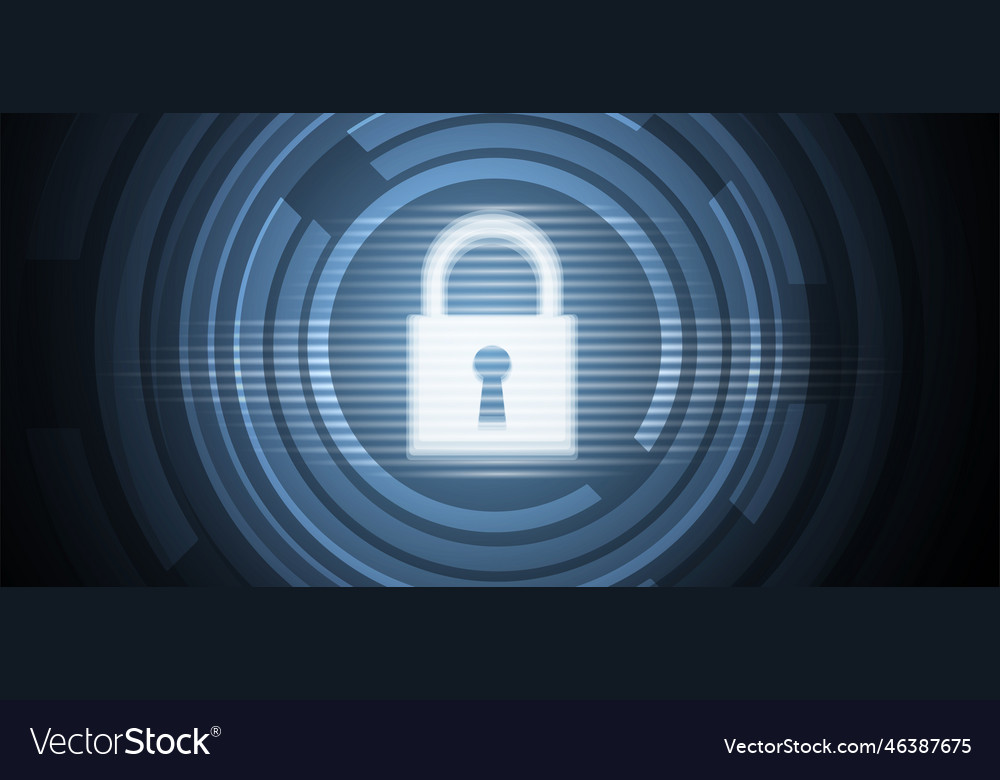 Cybersecurity and information or network vector image Cybersecurity and information or network