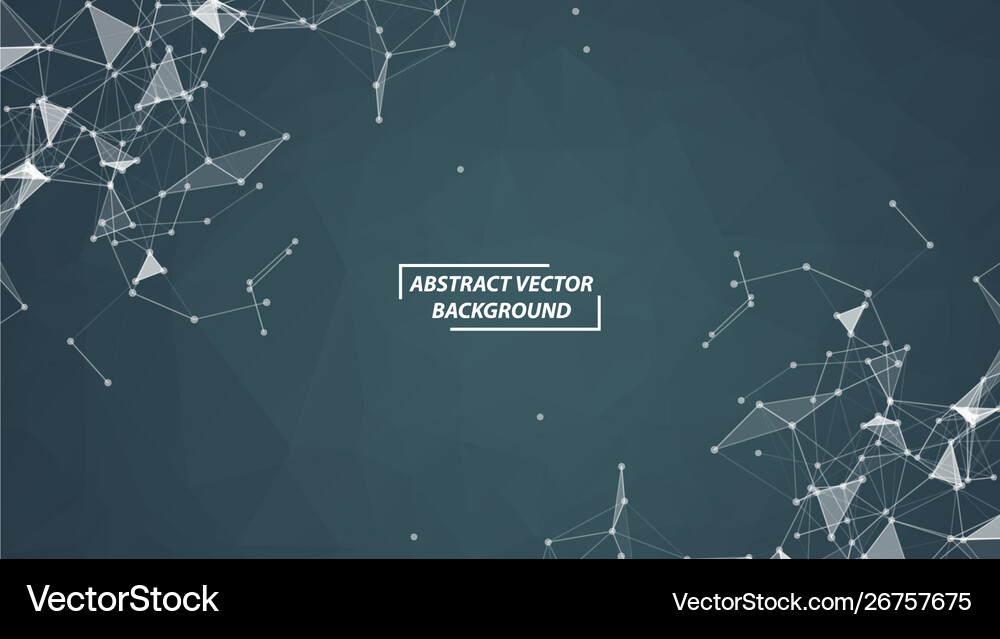 Dark polygonal background molecule Royalty Free Vector Image