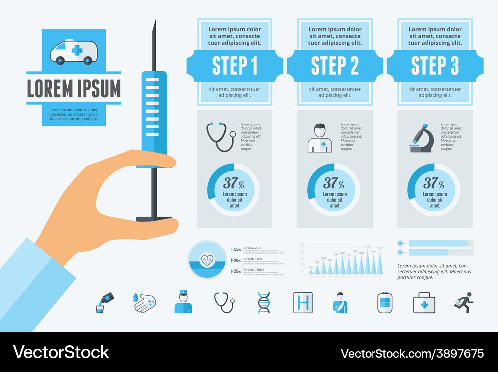 Dental infographic elements Royalty Free Vector Image