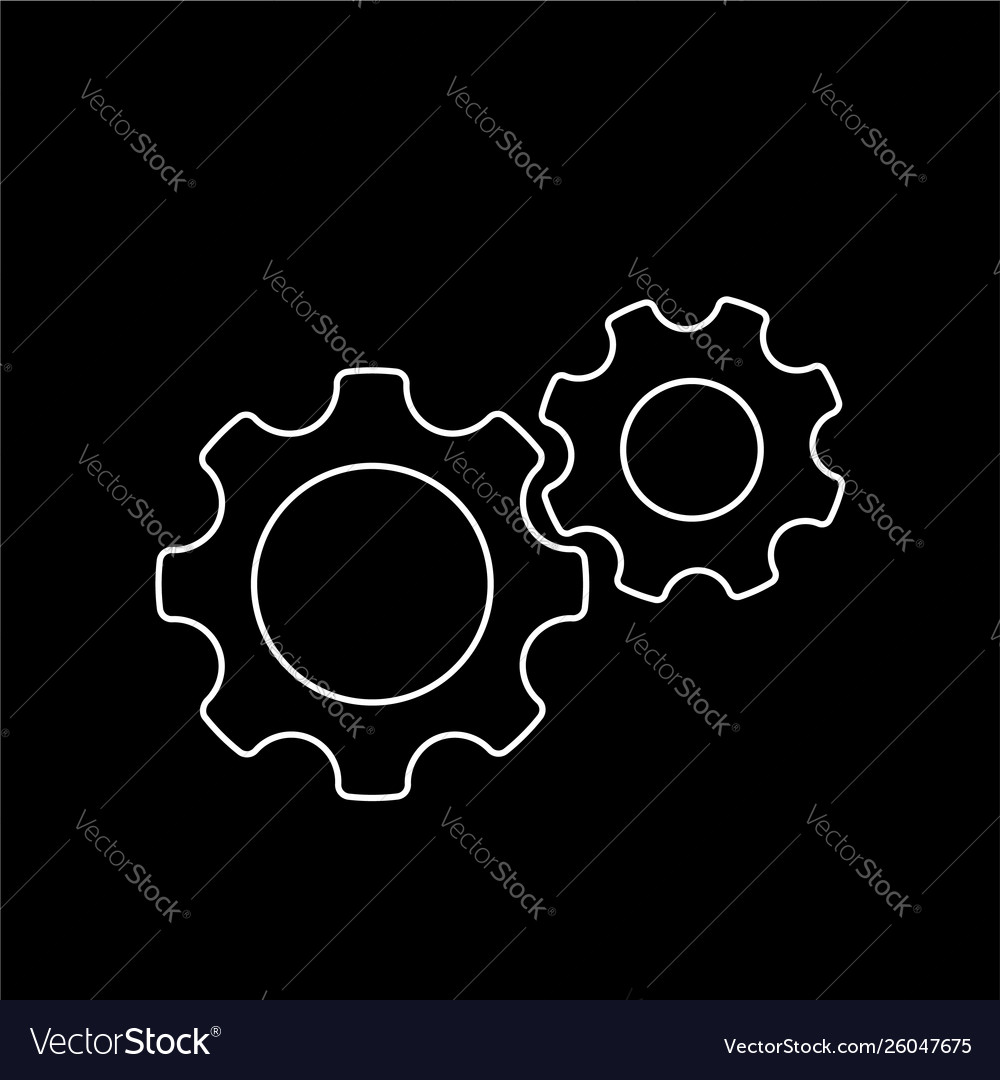 Gear icon in line art style