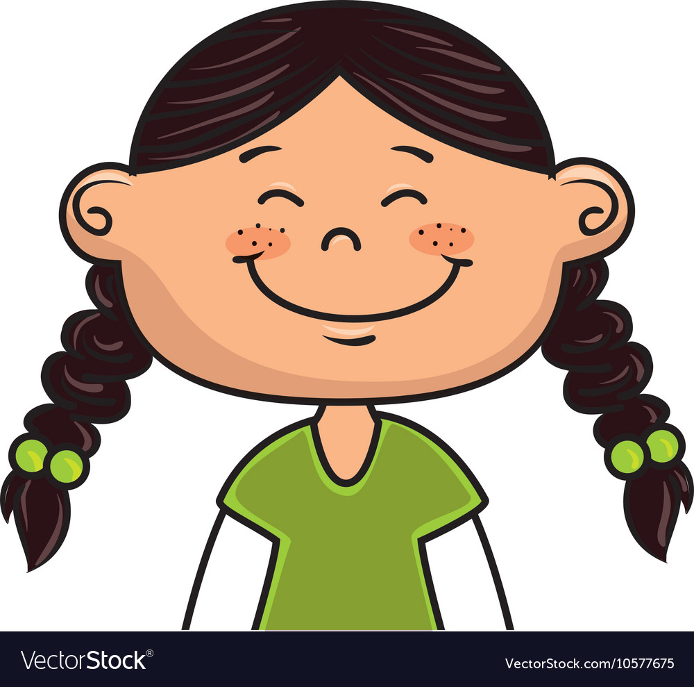 Girl kid cartoon smiling Royalty Free Vector Image