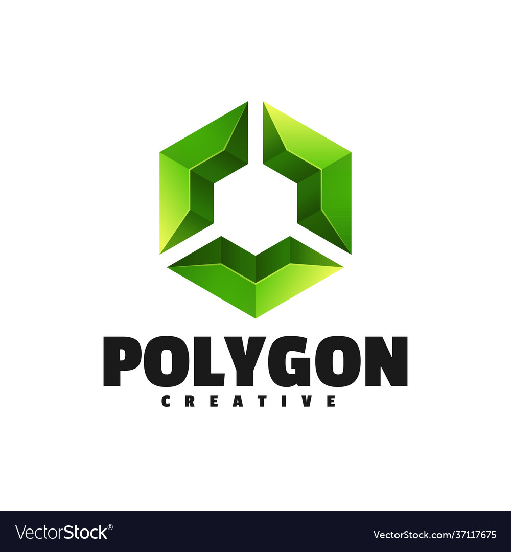 Logo polygon gradient colorful style