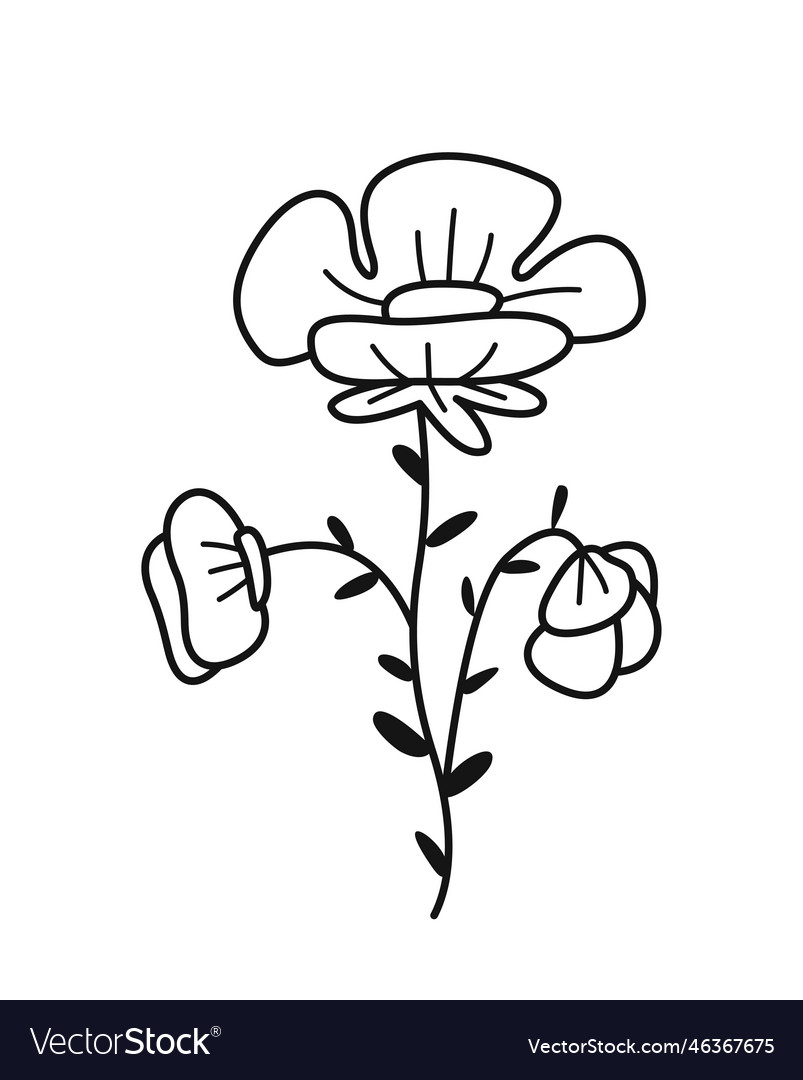 Minimalistic floral branch Vector Image Minimalistic floral branch