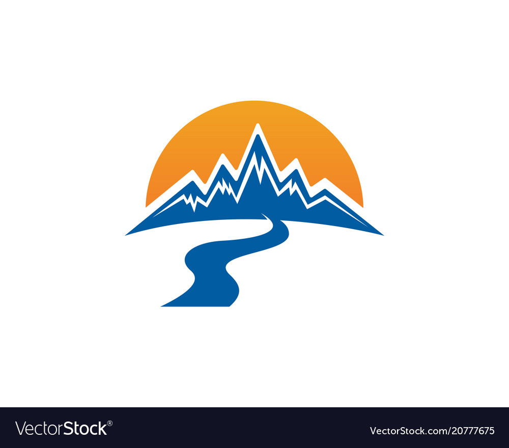 Mountain nature landscape logo and symbols icons Vector Image