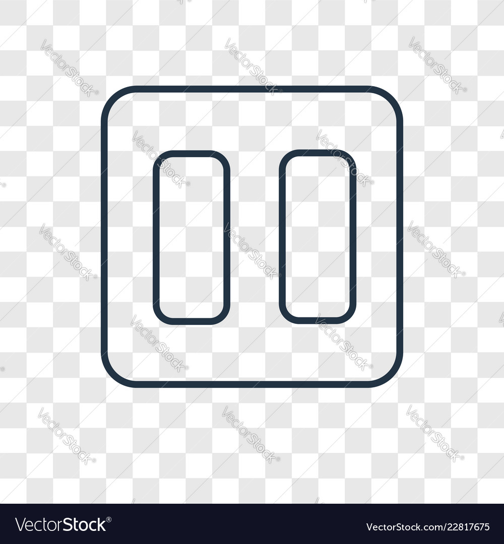 Pause concept linear icon isolated on transparent vector image Pause concept linear icon isolated on transparent