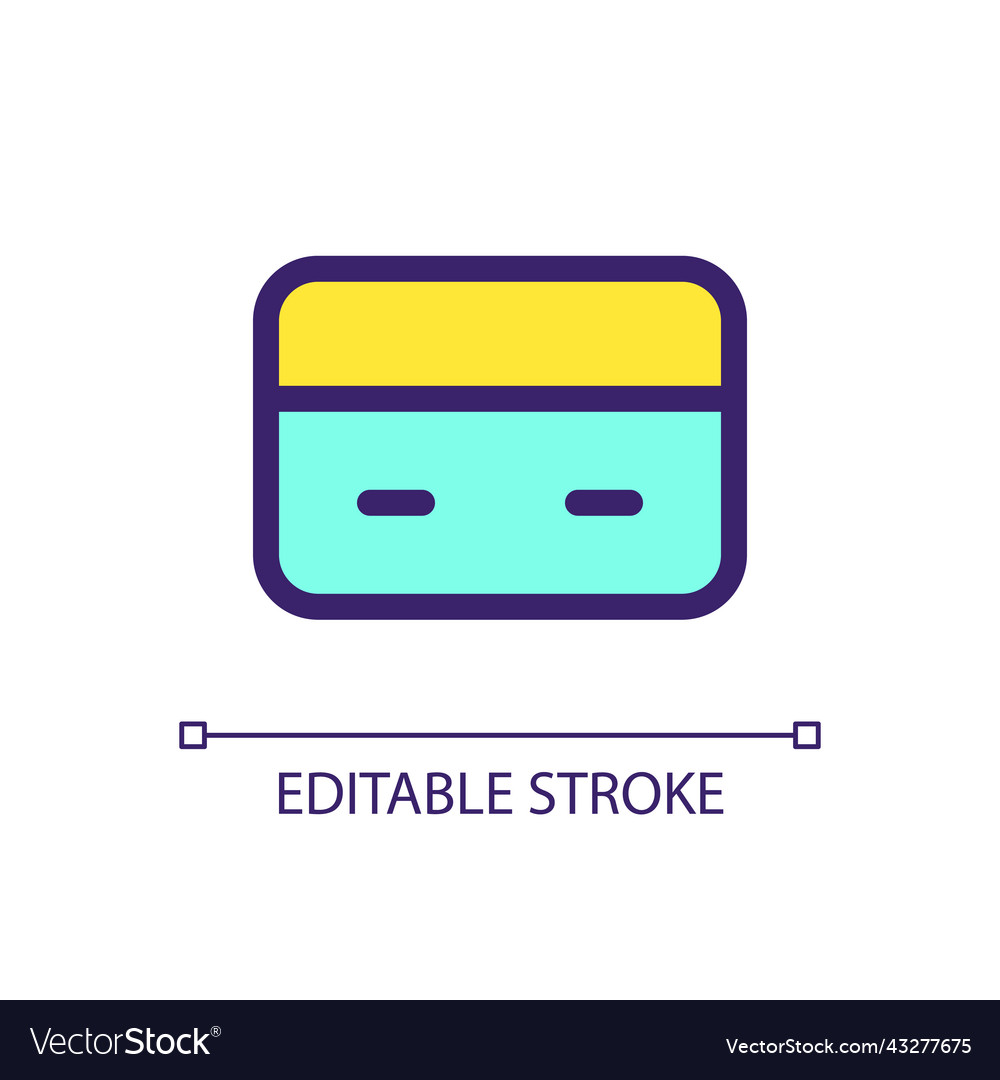 Payment card pixel perfect rgb color ui icon vector image Payment card pixel perfect rgb color ui icon