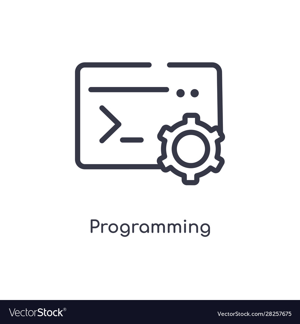 Programming outline icon isolated line from