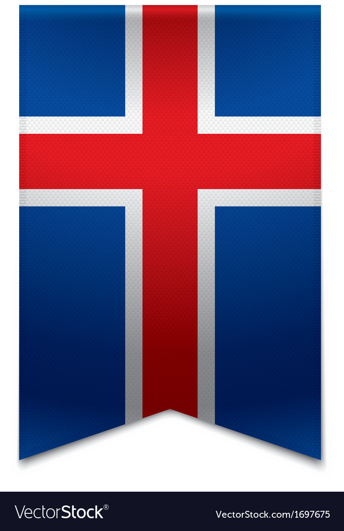 Ribbon banner - icelandic flag