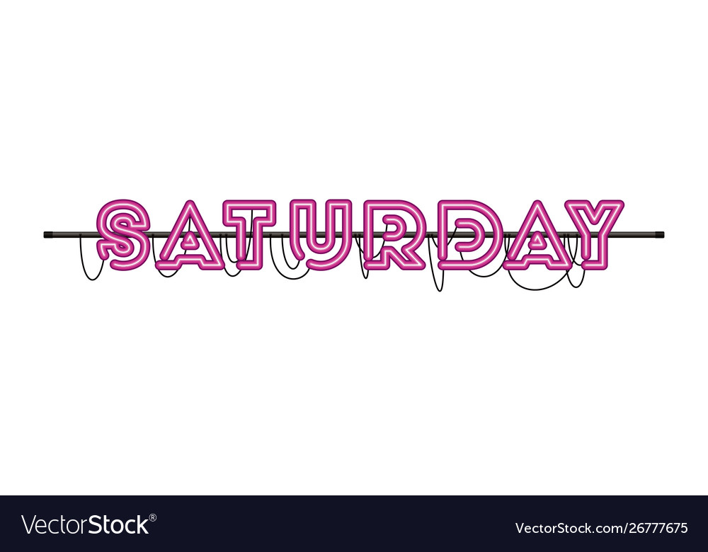 Saturday label in neon light icon Royalty Free Vector Image