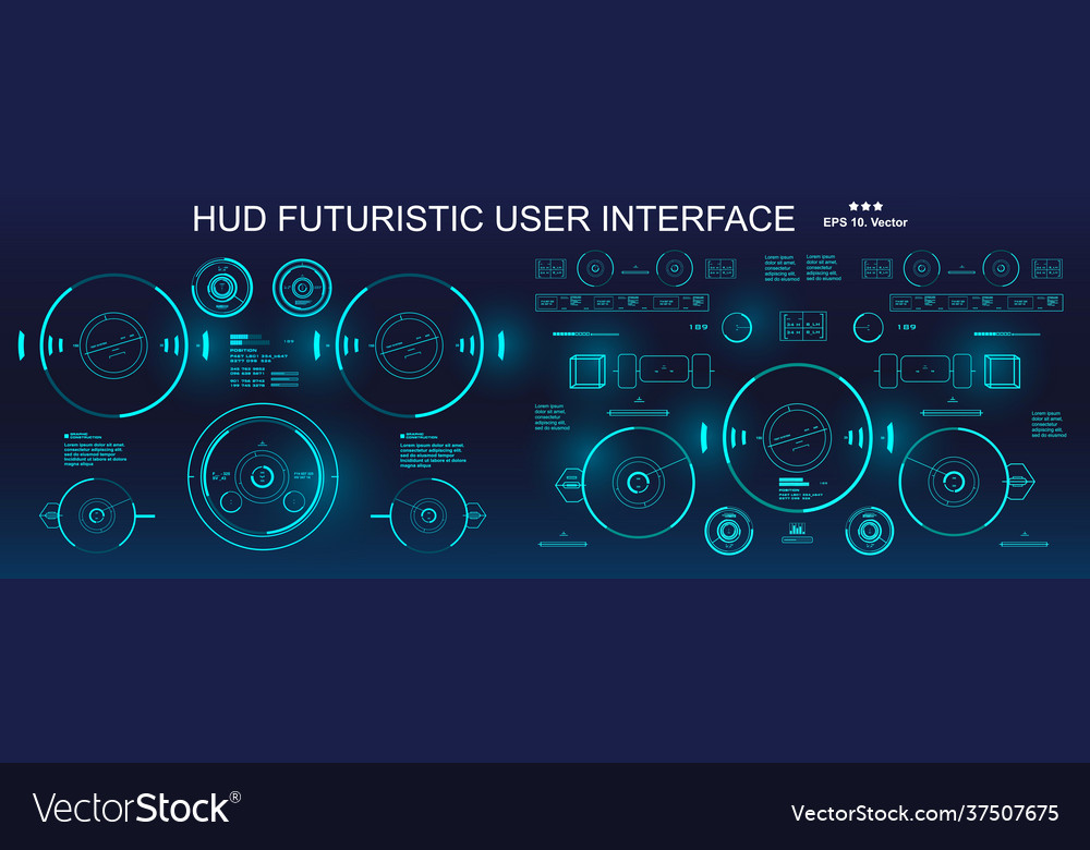 Sci-fi futuristic blue hud dashboard display