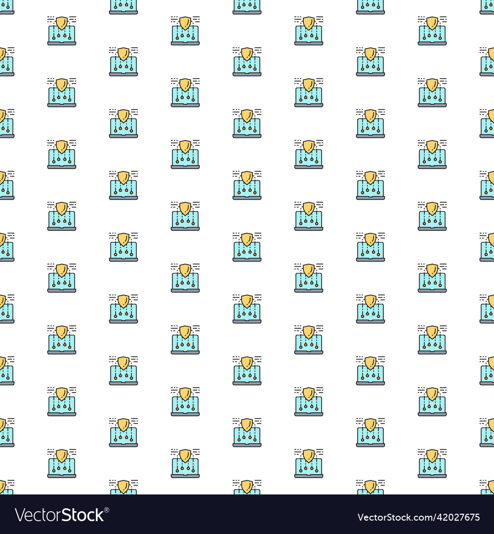 Security laptop web protect pattern vector image Security laptop web protect pattern