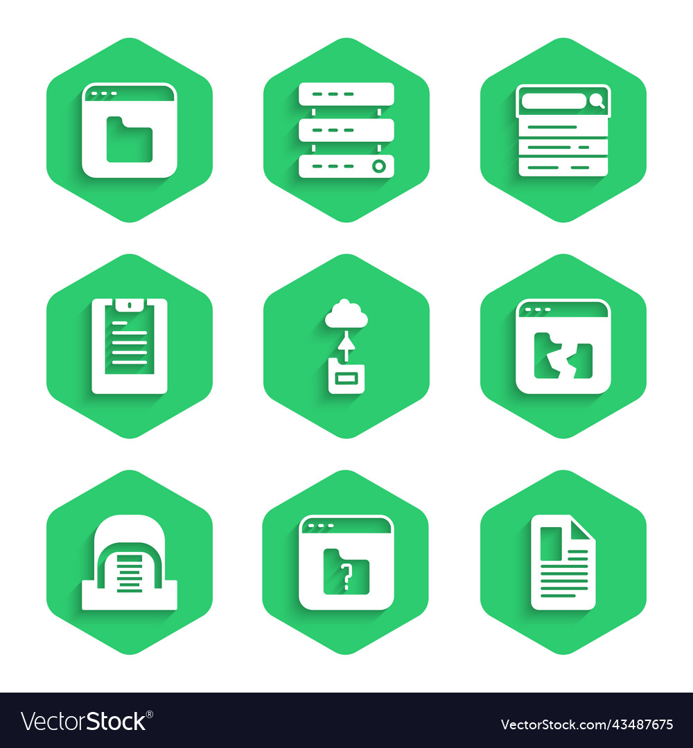 Set cloud technology data transfer file missing vector image Set cloud technology data transfer file missing