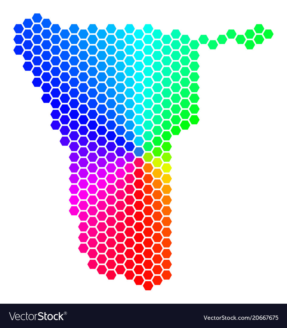 Spectrum hexagon namibia map
