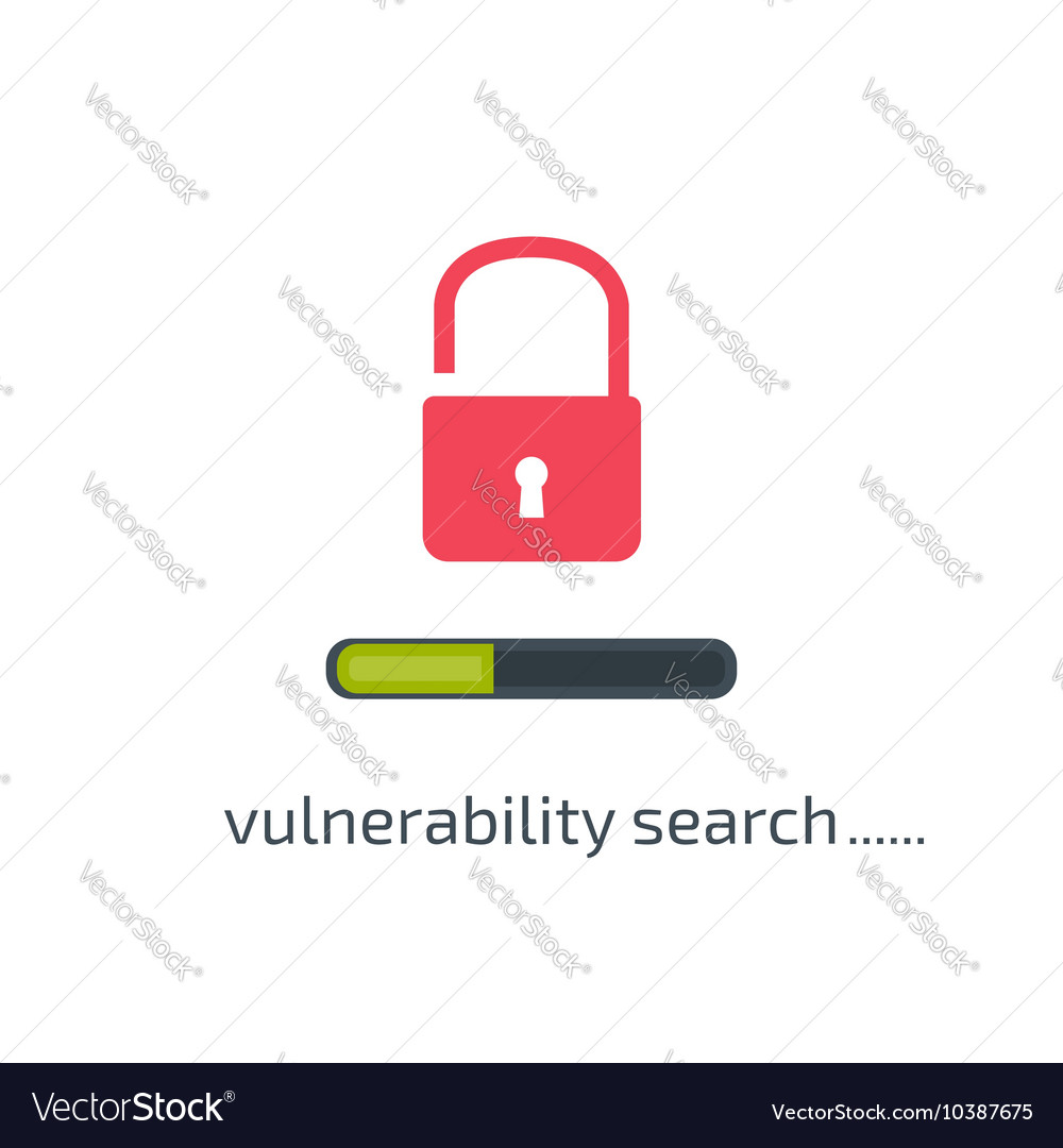 Vulnerability search concept in flat style