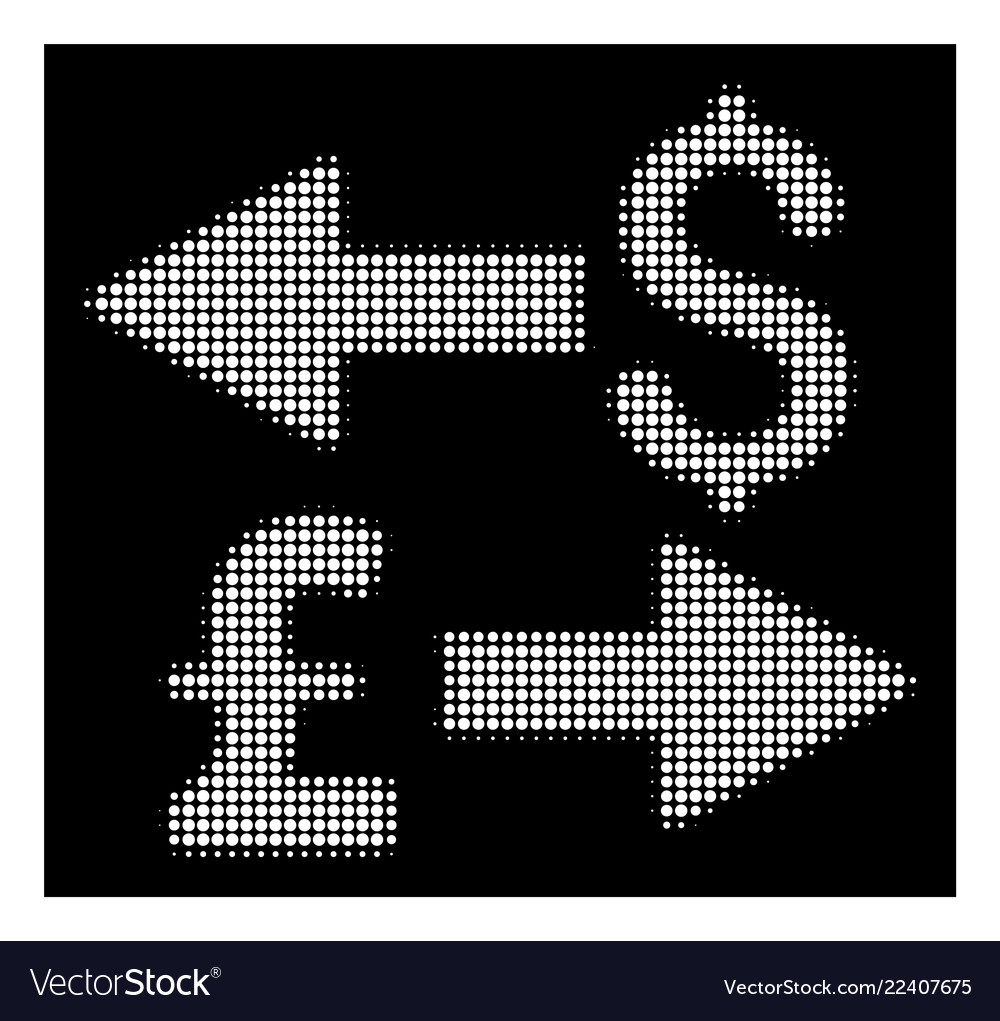 White halftone dollar pound transactions icon