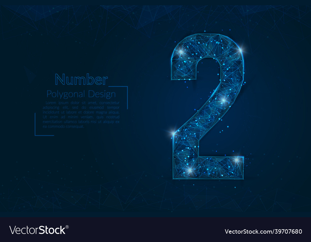 Abstract isolated blue image of a number two vector image Abstract isolated blue image of a number two