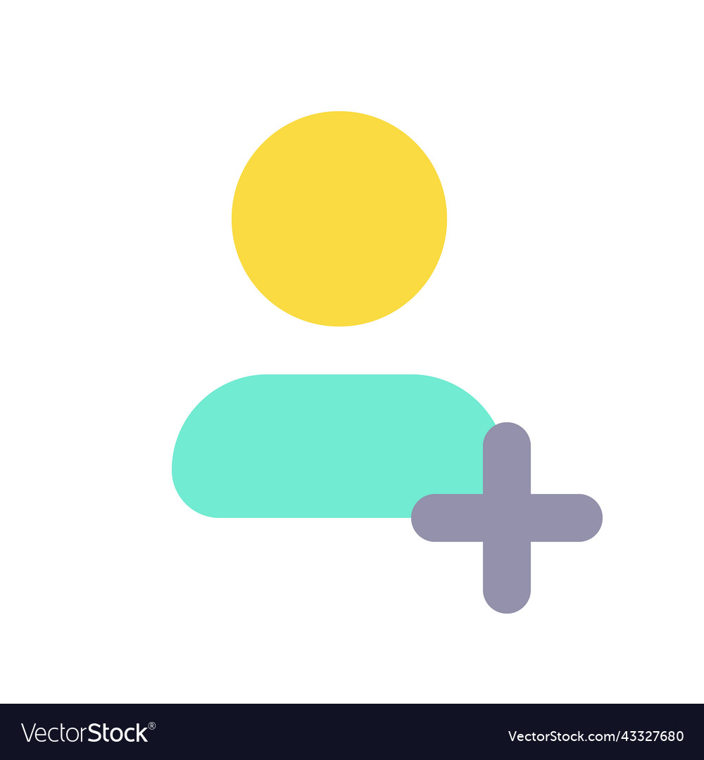 Add new contact flat color ui icon